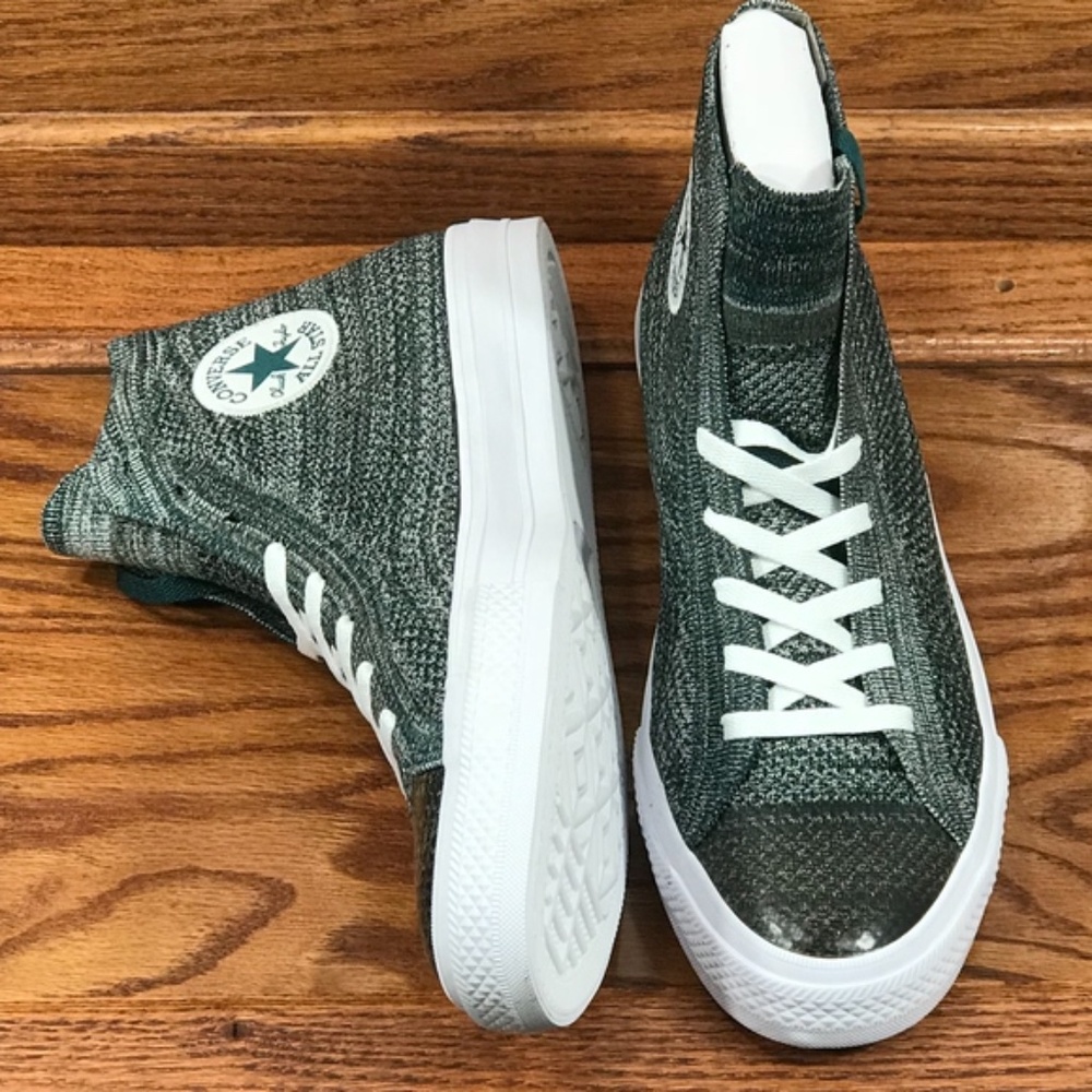 Converse CTAS Hi Dark Atomic Teal Igloo White Shoes - Picture 4 of 6
